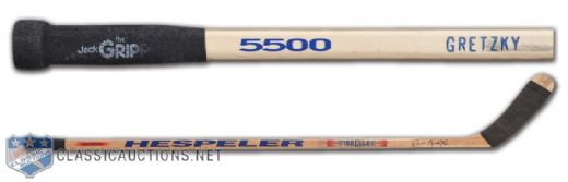 Wayne Gretzkys New York Rangers Hespeler Signed Game-Used Stick