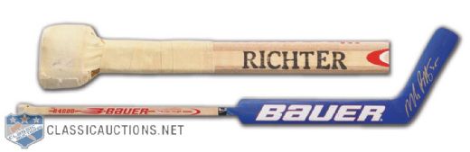 Mike Richters New York Rangers Signed Bauer Game-Used Stick