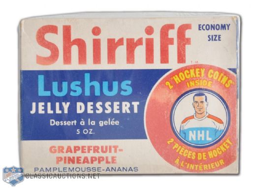 Extremely Rare 1961-62 Shirriff Hockey Coins Original Jelly Dessert Box
