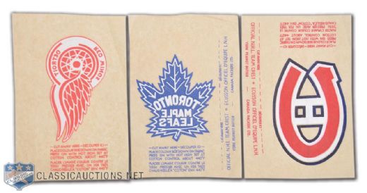 1962-63 York Peanut Butter Premium NHL Team Crests Complete Set of 3