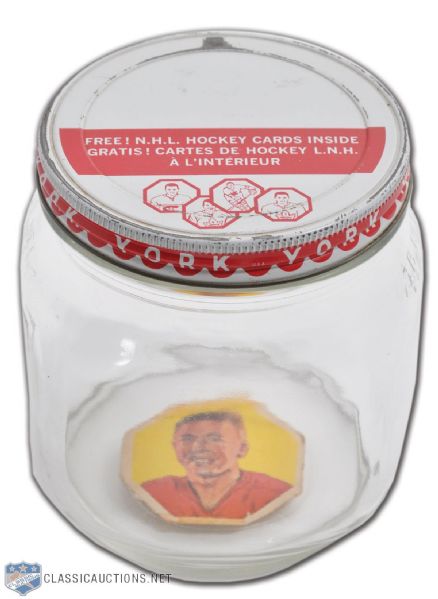 Circa 1963 York Peanut Butter Hockey Cards Original Jar and Lid