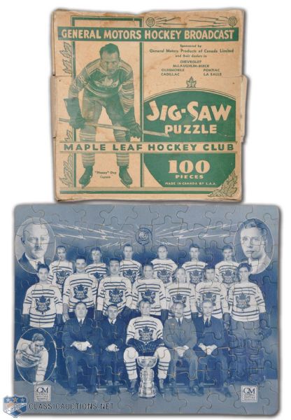 1930s Toronto Maple Leafs Jigsaw Puzzle with Original Box