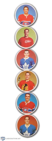 1962-63 El Producto Cigars Rare Complete Set of 6 Hockey Coasters