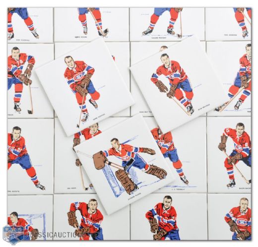 1962-63 H.M. Cowan/Screenarts Montreal Canadiens Tile Collection of 19