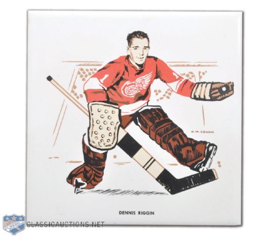 1962-63 H.M. Cowan/Screenarts Dennis Riggin Detroit Red Wings Tile