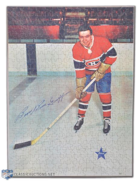 1950s Montreal Canadiens Boom Boom Geoffrion Jigsaw Puzzle (19" x 14"), with Original Box