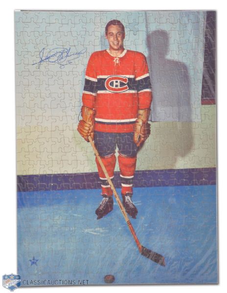 1950s Jean Beliveau Montreal Canadiens Jigsaw Puzzle With Original Box