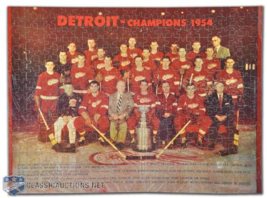 1954 Stanley Cup Champions Detroit Red Wings Colour Jigsaw Puzzle with Box