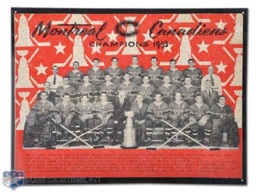 1953 Montreal Canadiens Red Variety Jigsaw Puzzle with Original Box