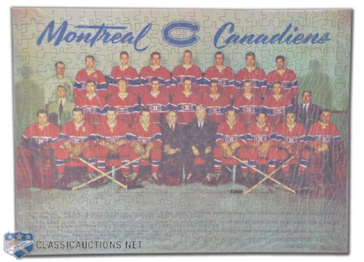 1953-54 Montreal Canadiens Colour Jigsaw Puzzle with Original Box