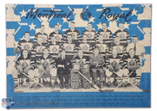 Circa 1953 Montreal Royal Hockey Club Jigsaw Puzzle with Box