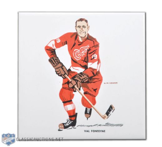 1962-63 H.M. Cowan/Screenarts Val Fonteyne Detroit Red Wings Tile