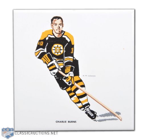1962-63 H.M. Cowan/Screenarts Charlie Burns Boston Bruins Tile