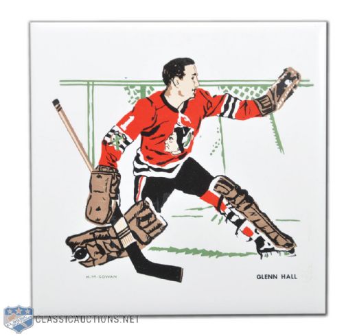 1962-63 H.M. Cowan/Screenarts Glenn Hall Chicago Black Hawks Tile
