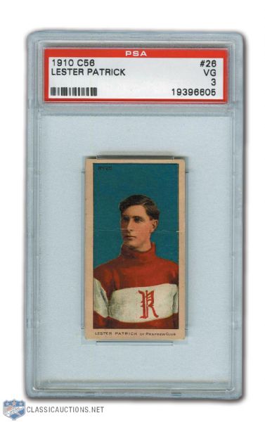 1910-11 Imperial Tobacco C56 #26 HOFer Lester Patrick RC - Graded PSA 3