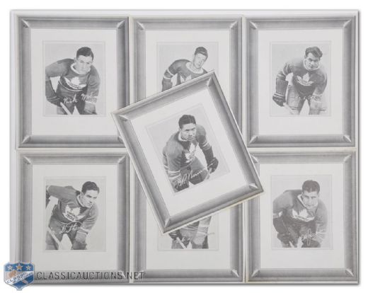 1938-39 Quaker Oats Toronto Maple Leafs Photo Card Collection of 7