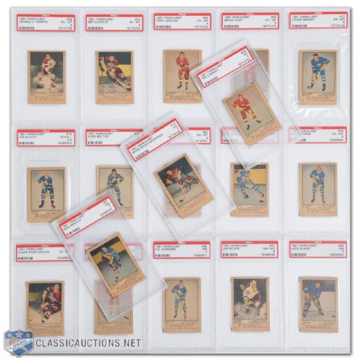 1951-52 Parkhurst Collection of 47 with 18 PSA-Graded Cards