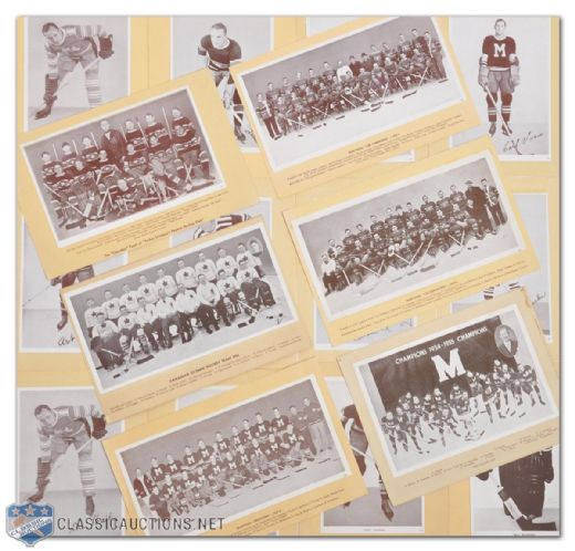 1935-40 Canada Starch Crown Brand Photo Collection of 50, Including Clancy, Father Levesque Canadian Team & More