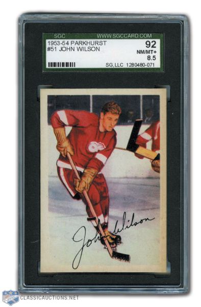 1953-54 Parkhurst #51 John Wilson SGC Graded NM/MT+ 8.5