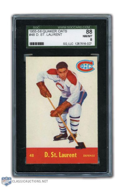1955-56 Quaker Oats #48 Dollard St-Laurent SGC Graded NM/MT 8 - Highest Graded!