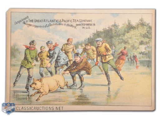 1888 Atlantic & Pacific Tea Co. Ice Hockey / Skating Trade Card