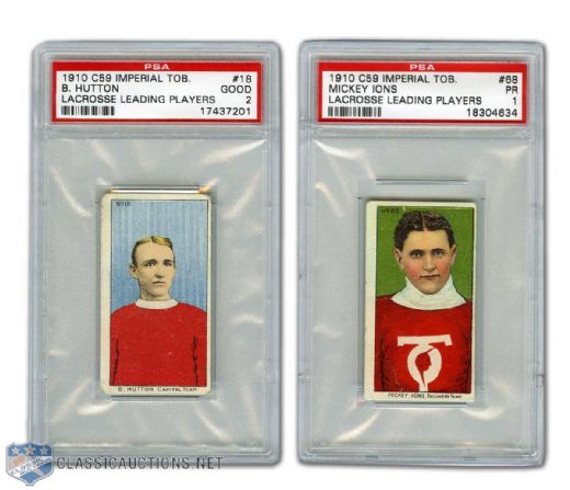 1910-11 Imperial Tobacco C59 #68 Ions and #18 Hutton PSA-Graded Cards
