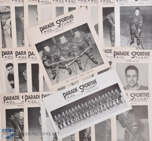 Mid-1940s Parade Sportive Hockey Pictures Collection of 40
