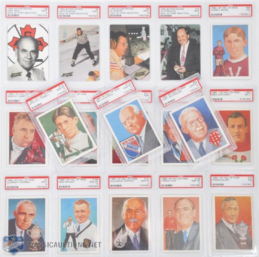 1985-87 Hockey Hall of Fame PSA Graded Card Collection of 97