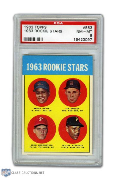 1963 Topps #553 Willie Stargell RC - Graded PSA 8