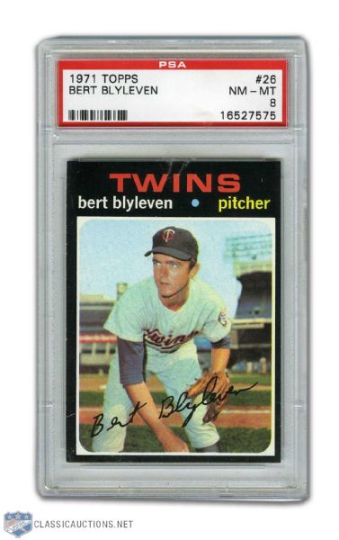 1971 Topps #26 Bert Blyleven RC - Graded PSA 8