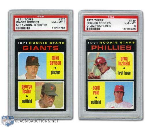 1971 Topps #276 George Foster & #439 Greg Luzinsky - Graded PSA 8 RC Cards