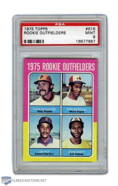 1975 Topps Mini #616 Jim Rice RC - Graded PSA 9