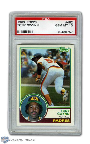 1983 Topps #482 Tony Gwynn RC - Graded PSA 10 -Highest Graded!