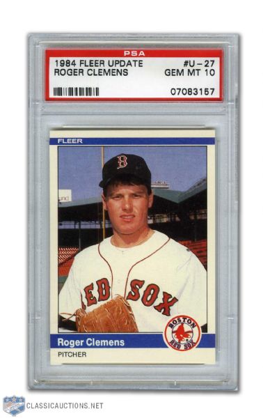 1984 Fleer Update #U-27 Roger Clemens RC - Graded PSA 10 -Highest Graded!