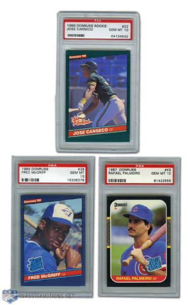 1986 & 1987 Baseball Stars RCs PSA 10 Graded Cards (5) with Maddux and Larkin