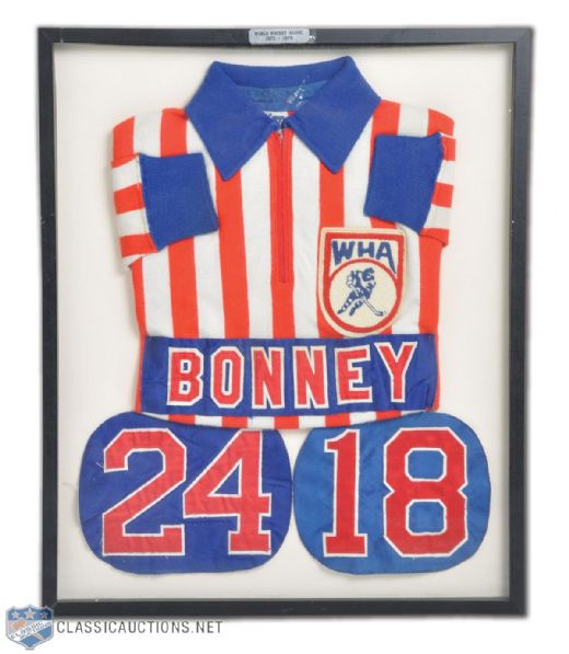 Wayne Bonneys 1970s WHA Red, White & Blue Game-Worn Referee Jersey
