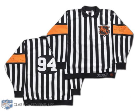 Wayne Bonneys 1998-99 Signed NHL Referee Game-Worn Jersey