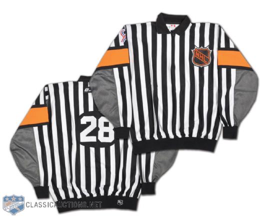 Stephane Augers 2001-02 NHL Referee Signed Game-Worn Jersey