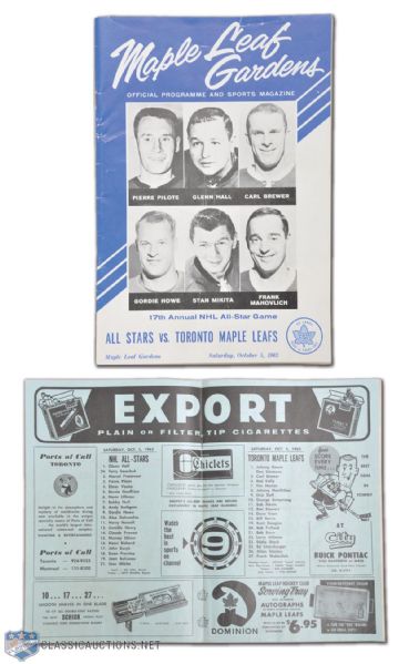 1963 NHL All-Star Game Program