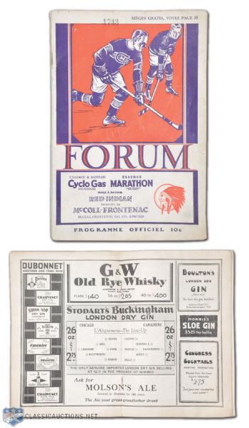 1931 Stanley Cup Final Program Cup-Winning Game