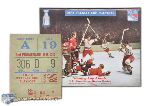 1972 Stanley Cup Final Program and Ticket Cup-Winning Game