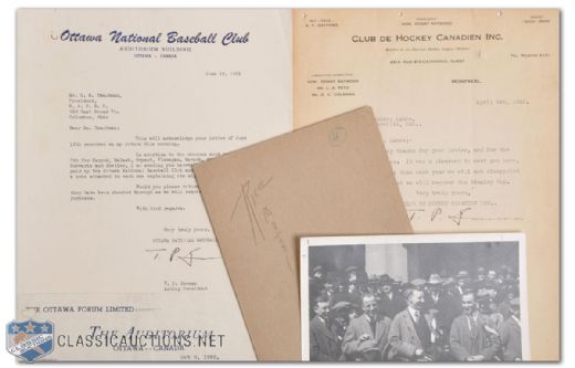 HOFer Tommy Gorman Signed Letters (3) and Photo Collection