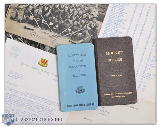 Mid-1940s QSHL Ottawa Senators and QSHL Collection with Team Photos