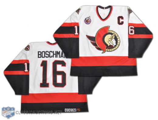 Laurie Boschmans 1992-93 Ottawa Senators Inaugural Season Game-Worn Captain Jersey