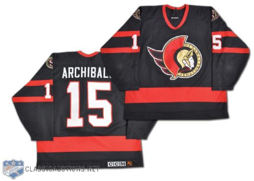 Dave Archibalds 1993-94 Ottawa Senators Game-Worn Jersey