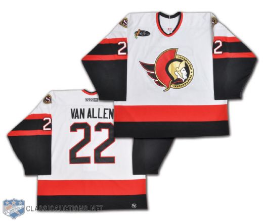 Shaun Van Allens 2003-04 Ottawa Senators Game-Worn Jersey with Roger Neilson Patch