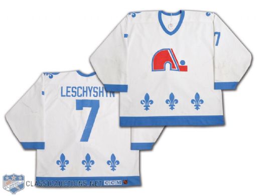 Curtis Leschyshyns 1990-91 Quebec Nordiques Game-Worn Jersey