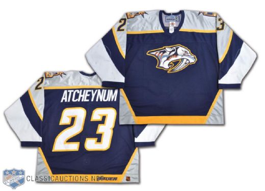 Blair Atcheynums 1998-99 Nashville Predators Game-Worn Inaugural Season Jersey
