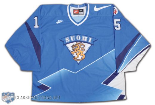 Antti Tormanens Team Finland 1996 World Cup of Hockey Game-Issued Jersey