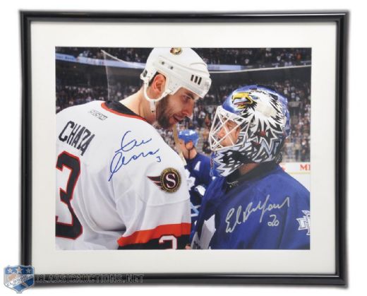 Zdeno Chara and Ed Belfour Signed Framed 16x20 Photo (21" x 25")